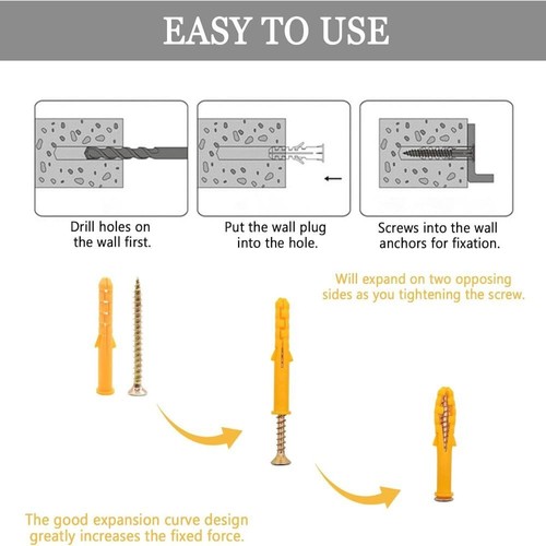 Self Drilling Expansion Tube Nails Plastic Wall Screws Expansion Bolt Pipe - Picture 8 of 20