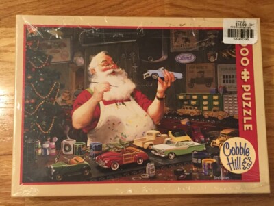 Cobble Hill Santa Painting Cars Puzzle - Nostalgic 1000-Piece Jigsaw For Family Fun