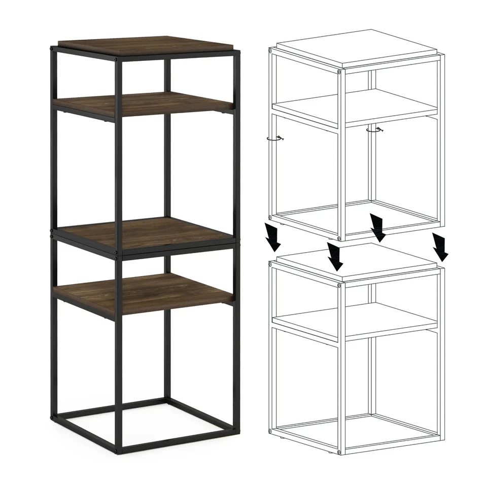 Furinno, Columbia Walnut, 2 Tier Stackable Shelf - Image 2 of 2