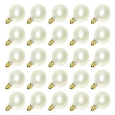 Sival G50 Globe Light Bulb 7W E12 Base 2" Diameter Pearl White (Pack of 25)