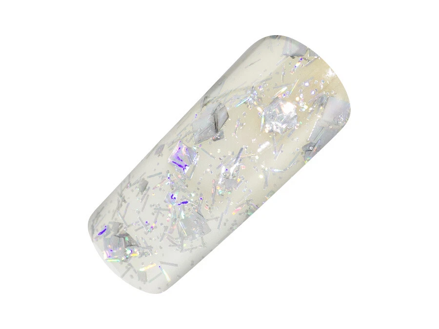 UV LED GEL CRISP Effekt SILVER Glitzer Farb Color Nail Art Modellage Nail Silber - Bild 3 von 3