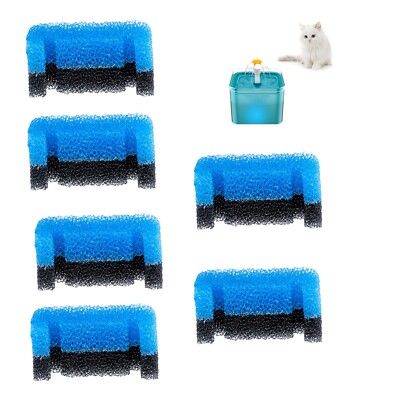 6 * Cat Fountain Filter Replacement, Upgraded Foam Sponge for Round and Cubic