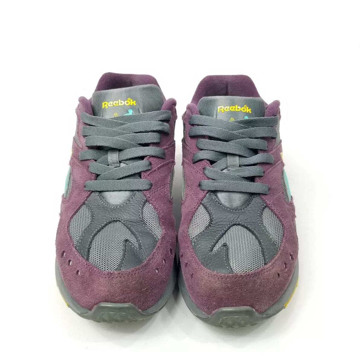 Reebok Aztrek 96 Low Sneakers Trainers CN7837 Purple Grey Teal Yellow Size 8.5
