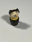 Fisher Price Little People Black/White Dog Vintage Yellow Collar 1970's Plastic