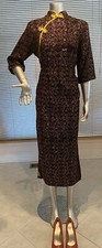 Unique Elegant Mother Of The Bride bLK/ purple/gold Dress 4XL Chest 42  Waist 40  