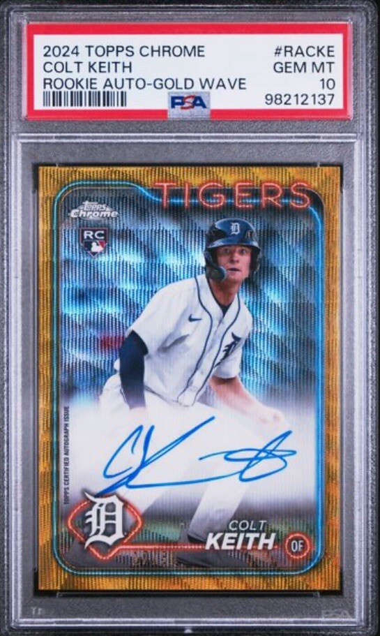 Colt Keith PSA 10 2024 Topps Chrome RC AUTO Rookie GOLD Wave REFRACTOR /50