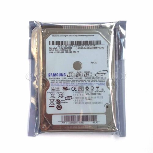 Disque dur pour ordinateur portable Samsung HM160HC 160 Go 5400 tr/min 2,5 pouces IDE, ATA, PATA - Photo 1 sur 2