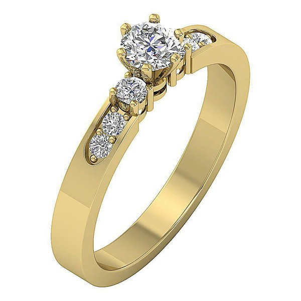 3 Stone Engagement Ring SI1 G 0.60 Ct Natural Diamond 14K Yellow Gold Appraisal