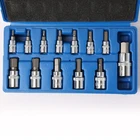 13pc SAE Hex Bit Socket Set Allen Key Ratchet Wrench 1/4" 3/8" 1/2" Drive