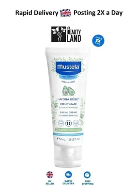 Mustela Hydra Bebe Facial Cream from Birth On, 40 ml **Boxed** **Fast Shipping**