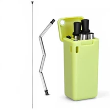 Collapsible Reusable Straws Stainless Steel - Folding Drinking Straws with Case