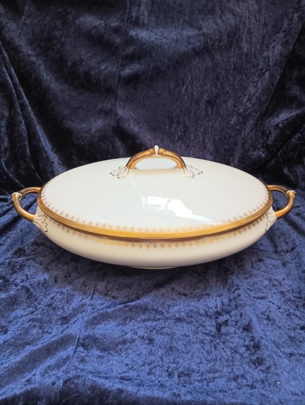 Antique L S & S Limoges France Porcelain Tureen With Lid 