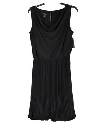 Alfani Micro Pleat Midi Dress 10 Black Elegant Classy Cocktail Event  Holiday NEW | eBay