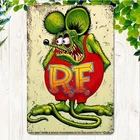 [2D Flat] Vintage Rat Fink Art Tin Metal Signs Home Décor Waterproof Iron Wall w
