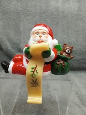 Vintage Plastic Santa Claus Stocking Hanger Christmas Decor