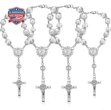 4 Pcs Car Rosary for Rearview Mirror Saint Benedict Car Mirror Hanging Accessori