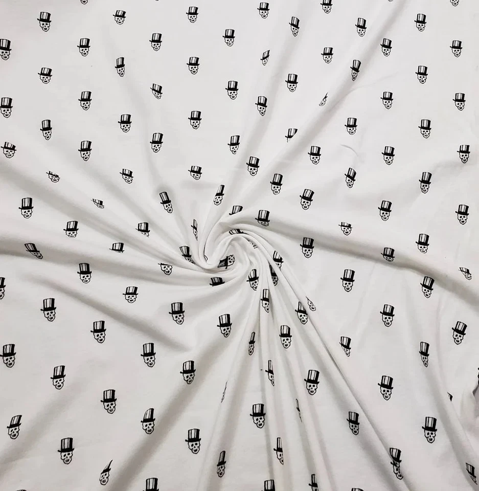 Calaveras con Top Sombreros Estampado Ligero Algodón Jersey Tela Spandex Foto 4 de 4