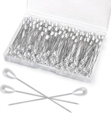 Kogyxe 150 Pcs Corsage Pins, Boutonniere Pins, Long Teardrop Pearl Head Pins,