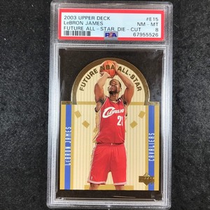 2003 Upper Deck LEBRON JAMES Rookie Future All-Star Die-Cut #E15 PSA 8 (526)