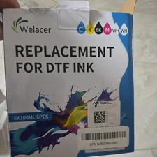 DTF Ink for Epson Printer, Digital Transfer Film 6 x 100ml bottles CMYK+WW 600ml