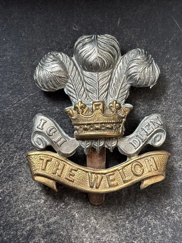 Welch Regiment, Genuine British Army Cap Badge. WW2.