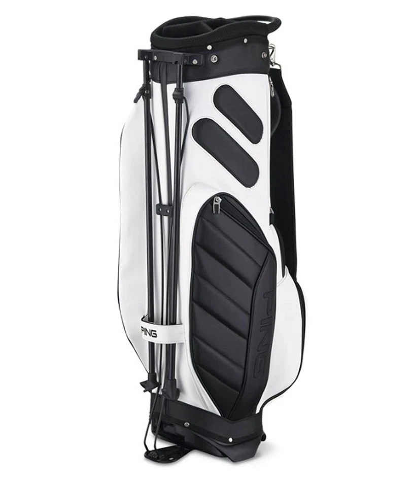 Ping 2023 Stand T20 Mens Golf Bag 9 Inch 4 Way Divider Lightweight White Black - Image 3 of 4