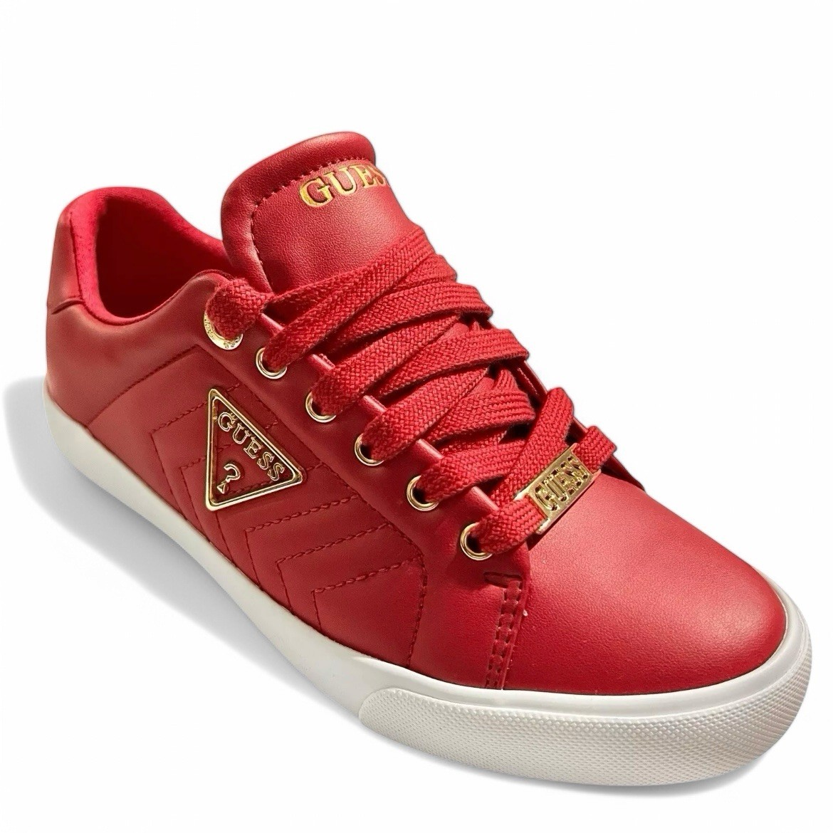 GUESS Los Angeles Women’s Lace Up Trainers in Red, UK Size (EUR 38) –  NEW