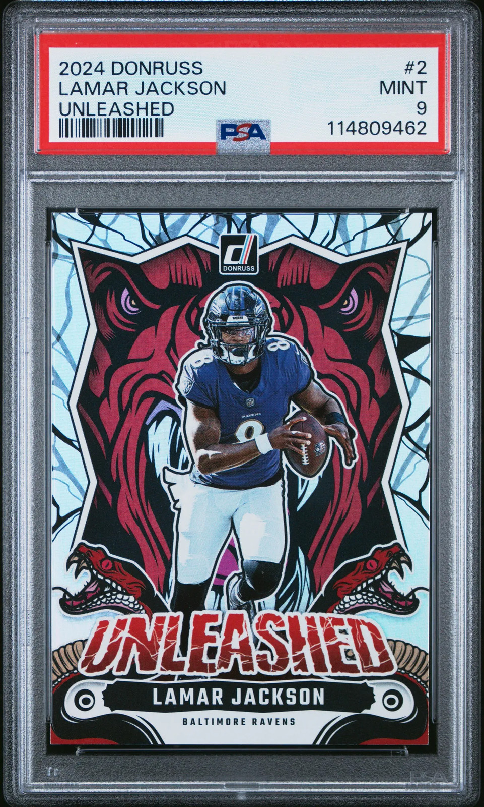 2024 Panini Donruss Unleashed Lamar Jackson #2 PSA 9 POP 3 CASE HIT