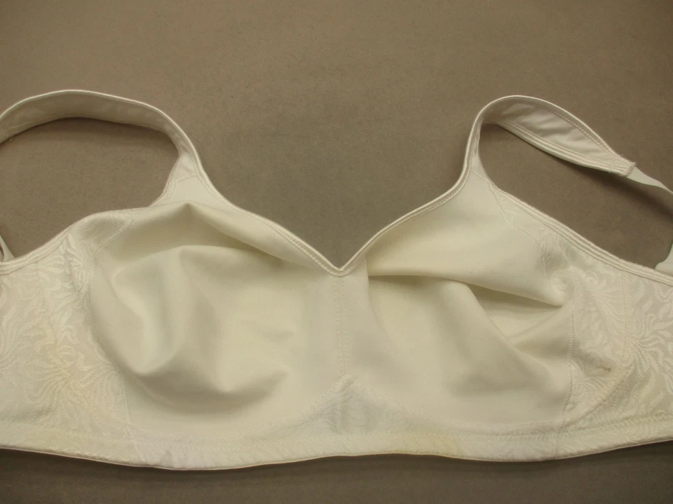 Sujetador Demi 42B Playtex 18 Hour Mujer Blanco Sin Forro Inalámbrico Cierre Trasero 7H Foto 2 de 4