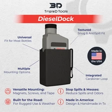 DieselDock Diesel Additive Bottle Holder for Hot Shot Power Service Diesel Kleen