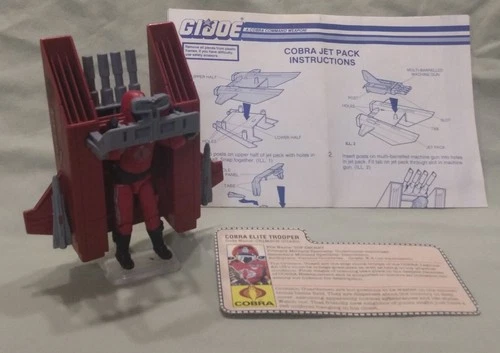 Vintage Hasbro 1985 GI Joe Cobra Custom Crimson Guard + Jetpack Complete 3.75"