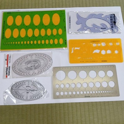 Drafting template, ruler, stationery set, Drapas, RIKKEN UCHIDA #1fdcd2