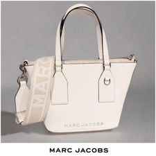 NWT Authentic MARC JACOBS Small Satchel Crossbody Bag Cotton Saffinao Leather