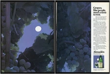 1975 Almaden Fine Wine Grape Time To Rest Paicines Mountain Vineyards Print Ad