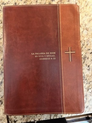 Biblia  De Estudio Letra Grande Diario Vivir Reina 1960 Sentipiel café Tyndale