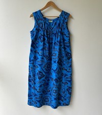 Ui-Maikai Vintage Hawaiian Dress Blue Printed Floral Cotton Women’s Size Small ?