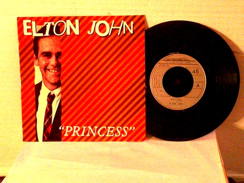 Elton John,Rocket,"Princess",UK,7"45 with P/S,1982 glam rock , Mint-