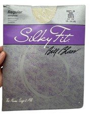 NEW Bill Blass Silky Fit Regular Pantyhose Size B White Classic Vintage NIB