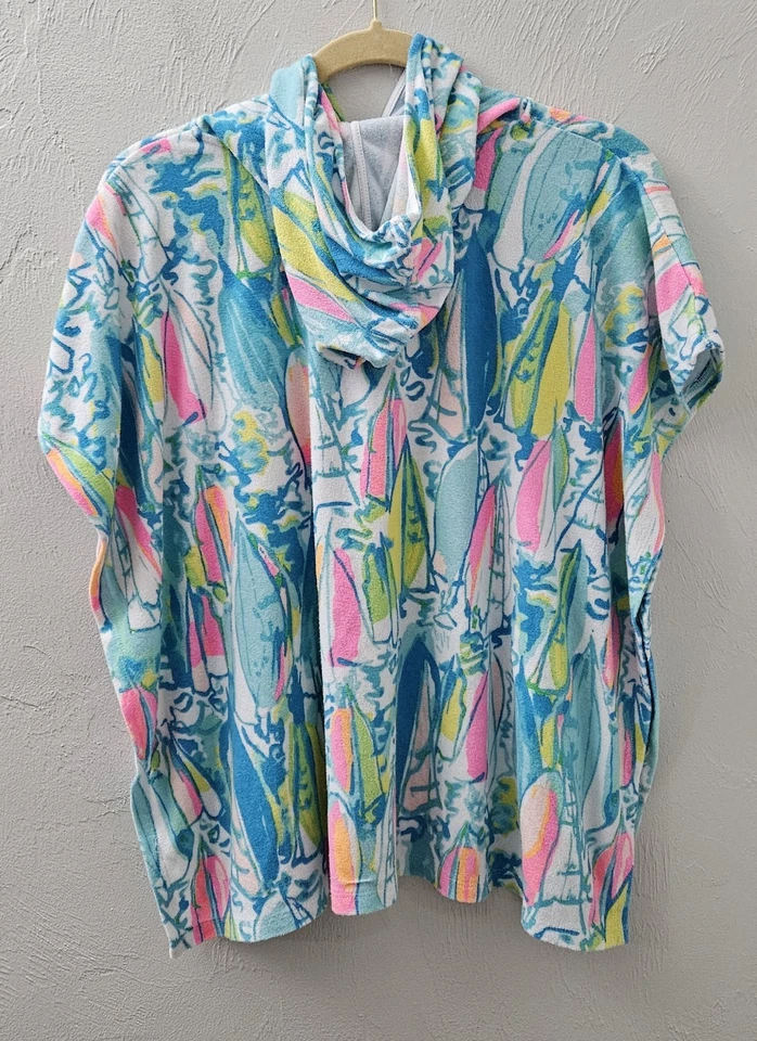 Капюшон с принтом Lilly Pulitzer Cover Up Terry Beach And Bae Sailboat для девочек большой 8-10 - Изображение 2 из 4