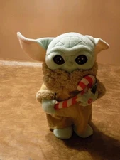 Star Wars THE CHILD Holiday Greeter 18" Free Standing Plush Baby Yoda Candy Cane