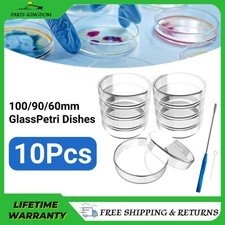 60/90/100mm Lab Glass Petri Dishes with Lids Autoclavable Petri Plates Reusable