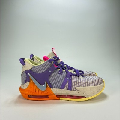 Nike LeBron Witness 7 Grape Orange Basketball Shoes DQ8650-101 Youth Size 5.5Y