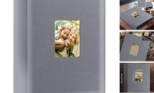 Photo Album 4x6 Leather Photo Albums Holds 400 Vertical 400 Pockets Grey