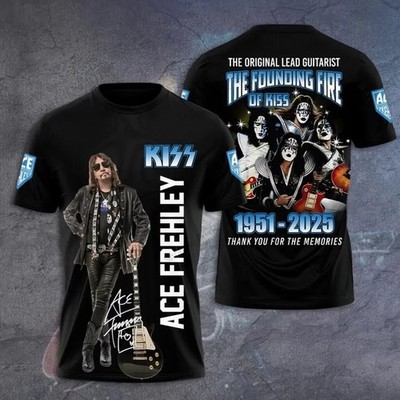 2026 New Design Rock Kiss Ace Frehley Band 3D Print T-shirt BL1126