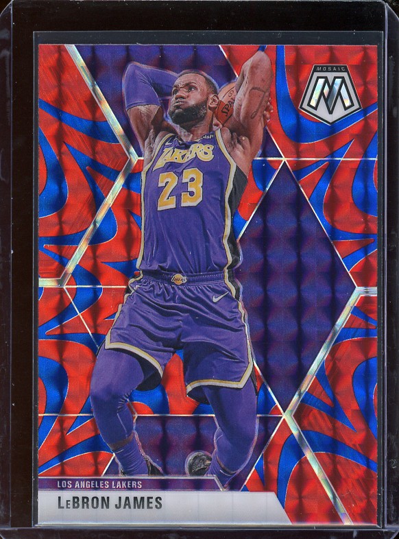 2019-20 Panini Mosaic #8 LeBron James Reactive Blue