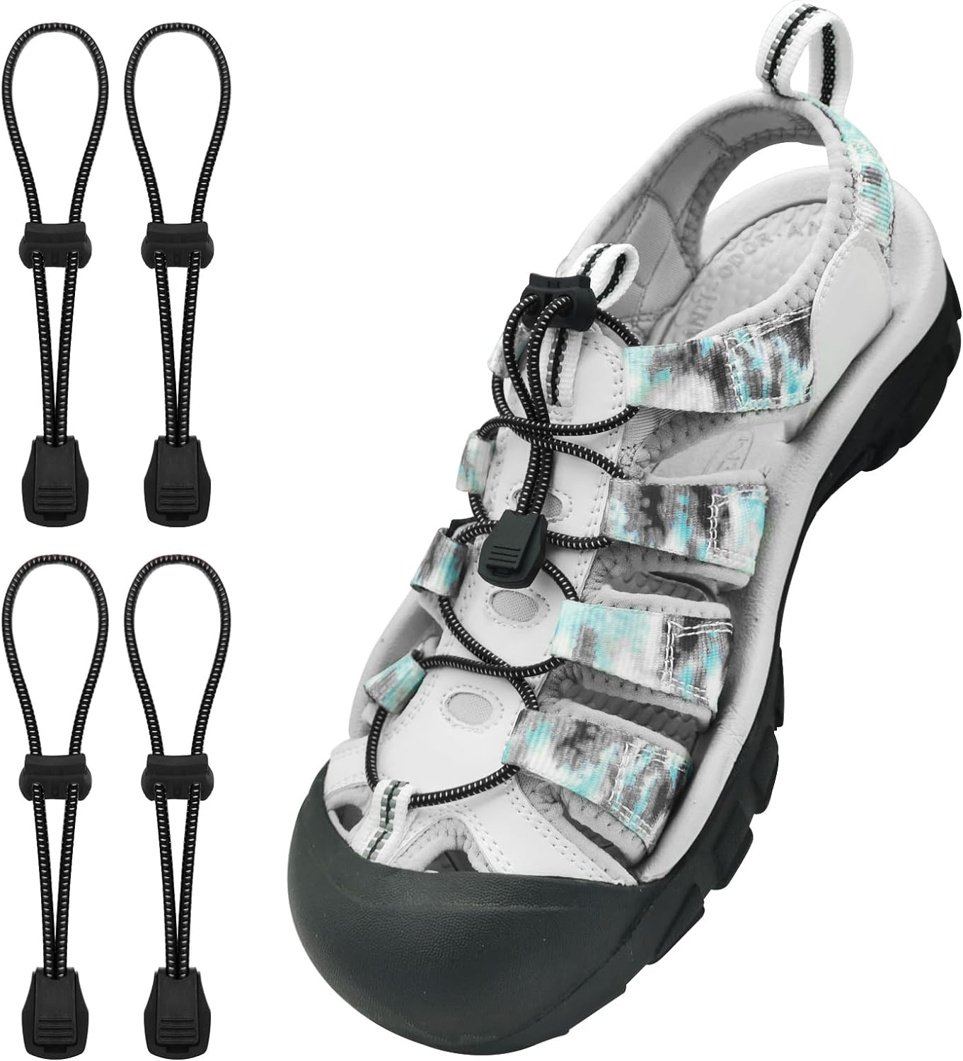 2 Paia Lacci di Ricambio Elastici Senza Lacci per Scarpe per Sandalo Keen Rotondi No Ti