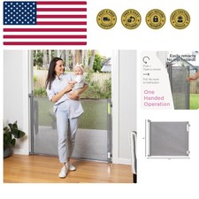 Retractable Baby Gate 41" Tall x 71 Wide, Mesh, for Stairs, Doorways, Dogs, ...