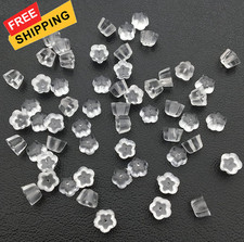 500PCS Silicone Earring Backs, Soft Stoppers, Clear 500pcs flower