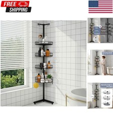 Standing Shower Caddy Corner, 4-Tier Adjustable Height Bathroom Organizer, 6-...