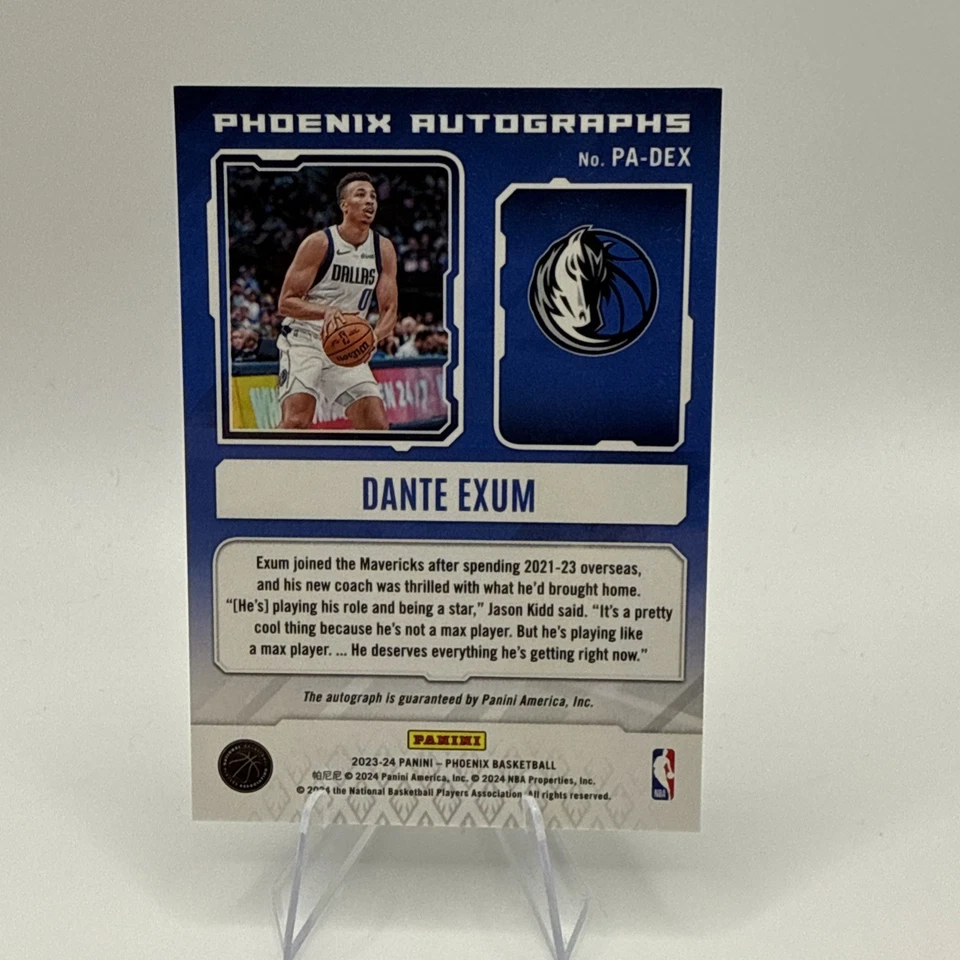 Autógrafos Panini Phoenix Phoenix 2023-24 Dante Exum plateados #PA-DEX Mavericks Foto 3 de 4
